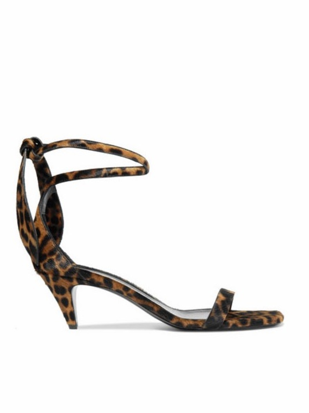 Saint Laurent Leopard Haircalf Strappy Heels - Brown/Black IT 38.5 - BNWT